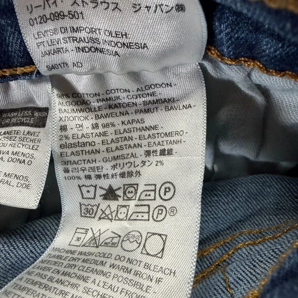 Levi's 558 Jeans Mens 34x32 Blue Cotton Denim Straight Workwear‎ Stretch Faded